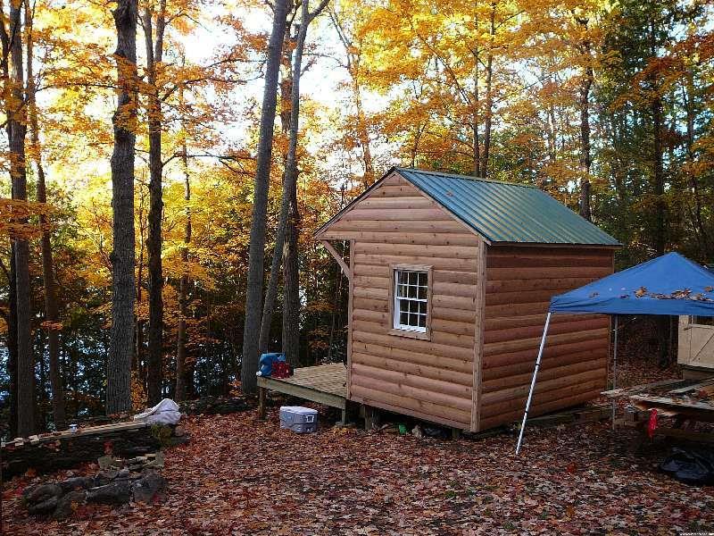 Glen Echo 8x12 cabin kit with barbeque zone in Bannockburn Ontario. ID number 14617-3