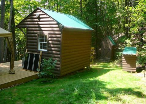 Glen Echo 8x12 cabin kit with barbeque zone in Bannockburn Ontario. ID number 14617-6