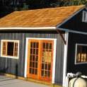 Glen Echo midnight blue Garden Shed 12 x 18 with canexel in Knoxville, Tennessee. ID number 42584-1