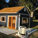 Glen Echo midnight blue Garden Shed 12 x 18 with canexel in Knoxville, Tennessee. ID number 42584-4