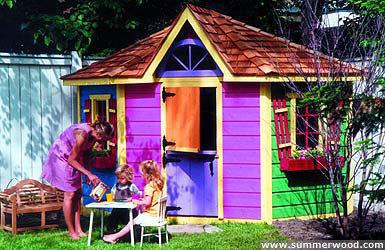Petite pentagon 8 ft playhouses with traditional flower boxes in Toronto Ontario.ID number 65