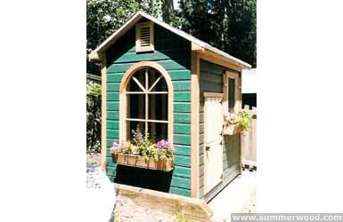 Bear club 5x7 playhouse with fixed shutters in Bethesda Maryland. ID number 1051-2.