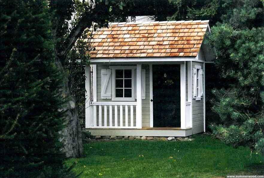 Peach picker porch playhouse 7x7 with ss1 storm shutters in Seattle Washington.ID number 160.