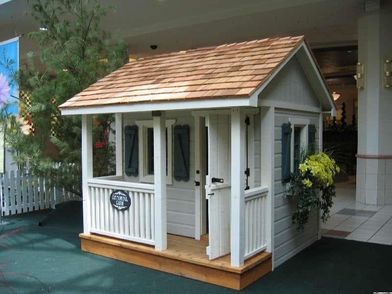 Peach pickers porch 7x7 playhouse with ss1 storm shutters Oshawa Ontario.ID number 5494-2.