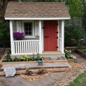 Peach picker porch 7x7 playhouse with dutch door in Bloomington Indiana. ID number 177035-2.