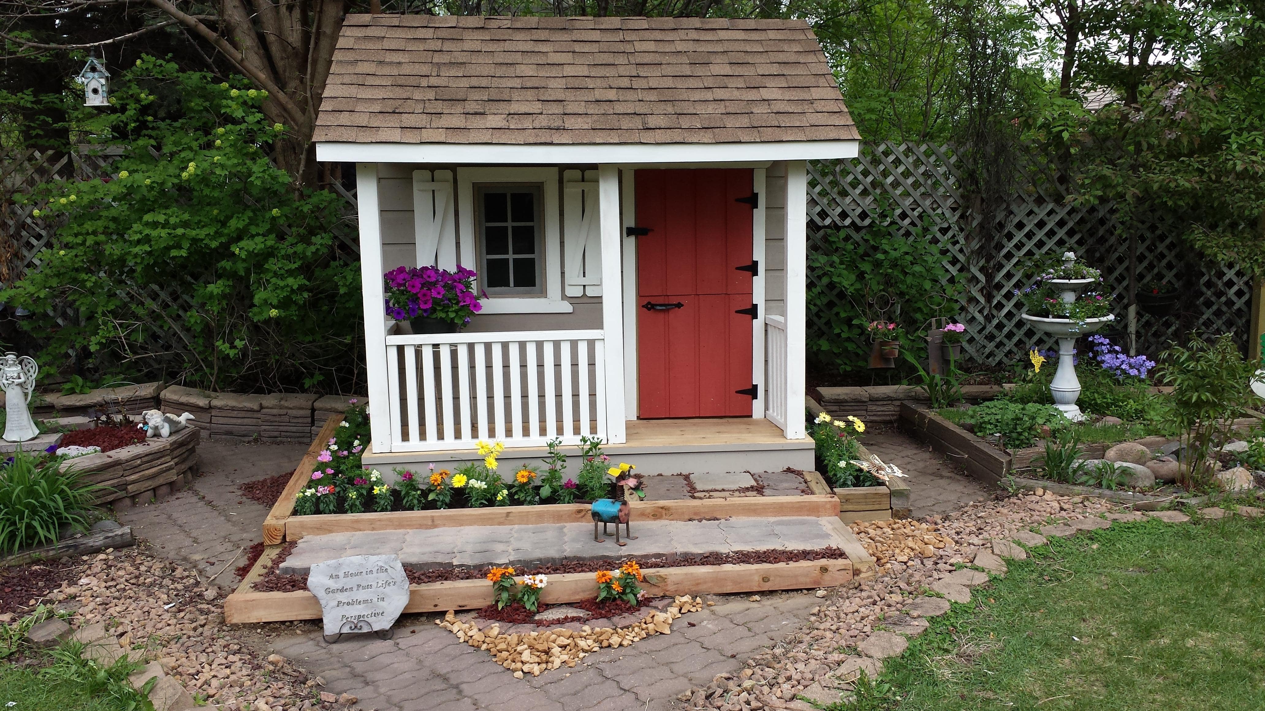 Peach picker porch 7x7 playhouse with dutch door in Bloomington Indiana. ID number 177035-2.