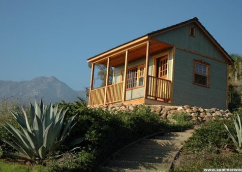 Canmore 14x14 cabins with pane picture window in Santa Barbara California. ID number 1400-2