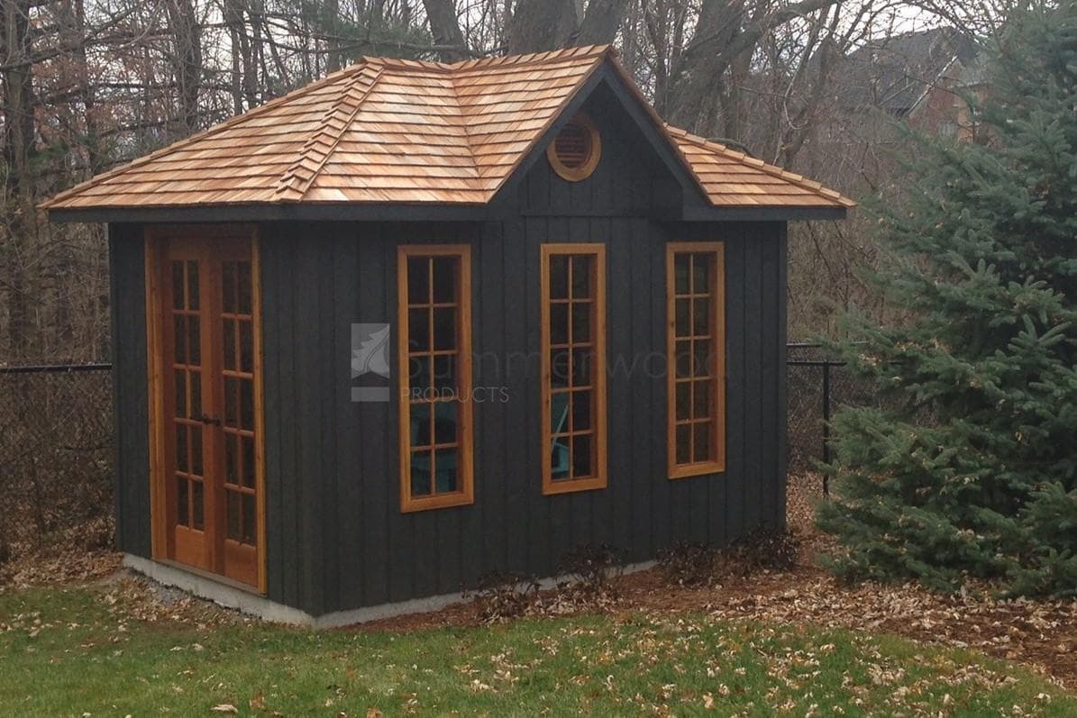 Cedar Sonoma 8x12 cabin with French double doors in Goergetown Ontario. ID number 223821-2