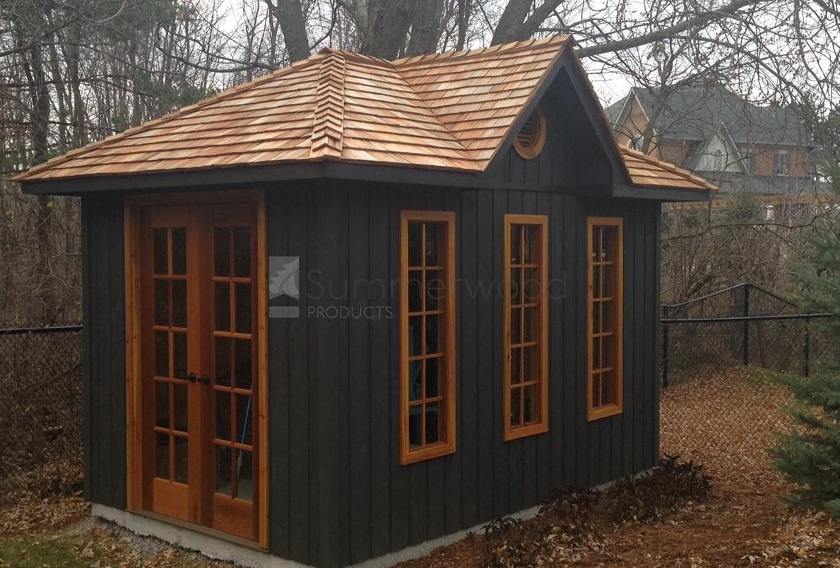 Cedar Sonoma 8x12 cabin with French double doors in Goergetown Ontario. ID number 223821-3