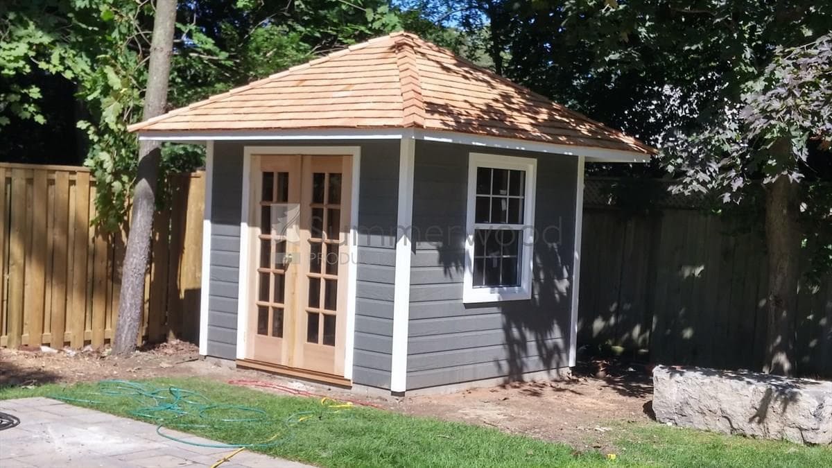 Canexel Sonoma 8x8 garden shed with French double doors in Mississauga Ontario. ID number 194280-1