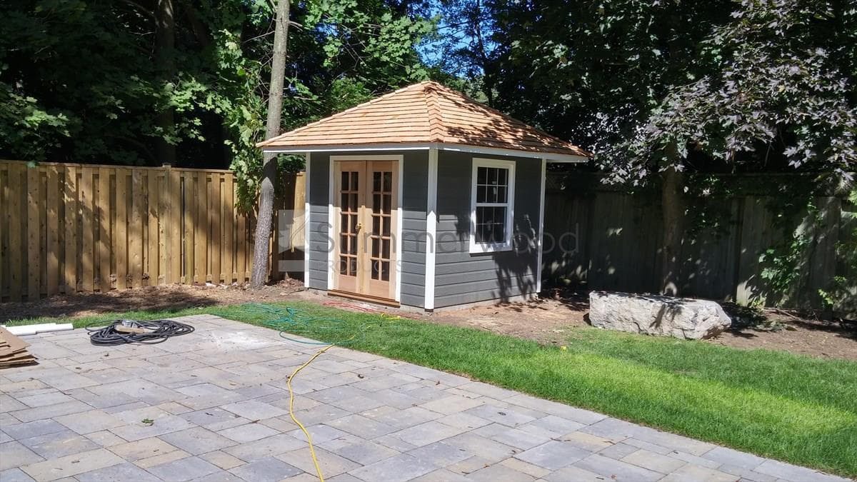 Canexel Sonoma 8x8 garden shed with French double doors in Mississauga Ontario. ID number 194280-2