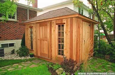 Cedar Sonoma 8x12 garden shed with single door in Columbus Ohio. ID number 533-2