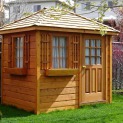 Cedar Sonoma 6x8 garden shed with cedar shingles in Whitby Ontario. ID number 6279-1