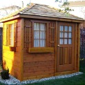 Cedar Sonoma 6x8 garden shed with cedar shingles in Whitby Ontario. ID number 6279-4