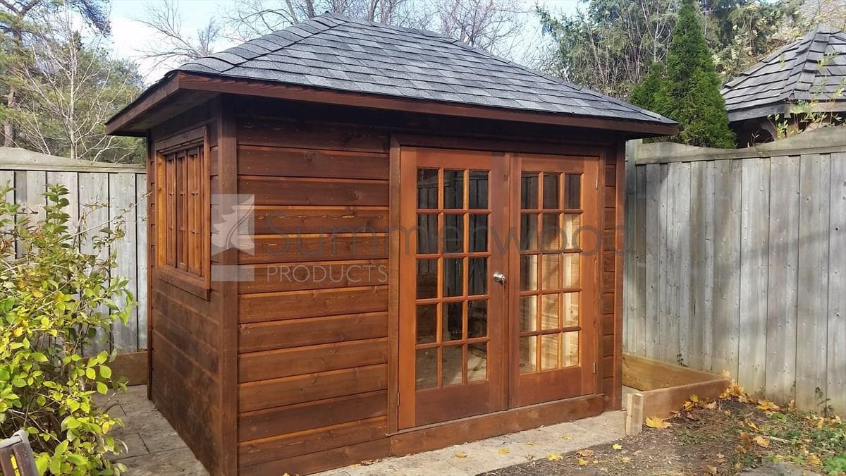 Cedar Sonoma 7x10 garden shed with French double doors in Don Mills, Ontario. ID number 195924-2
