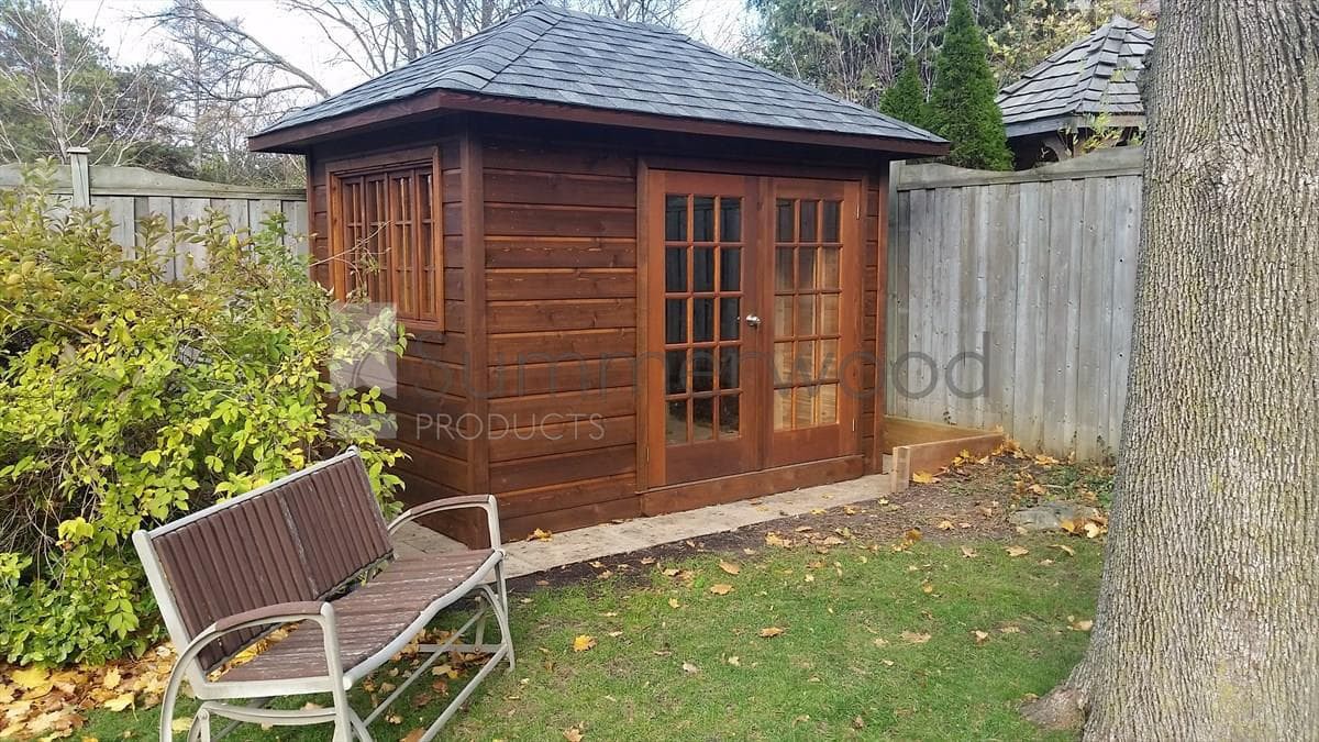 Cedar Sonoma 7x10 garden shed with French double doors in Don Mills, Ontario. ID number 195924-3