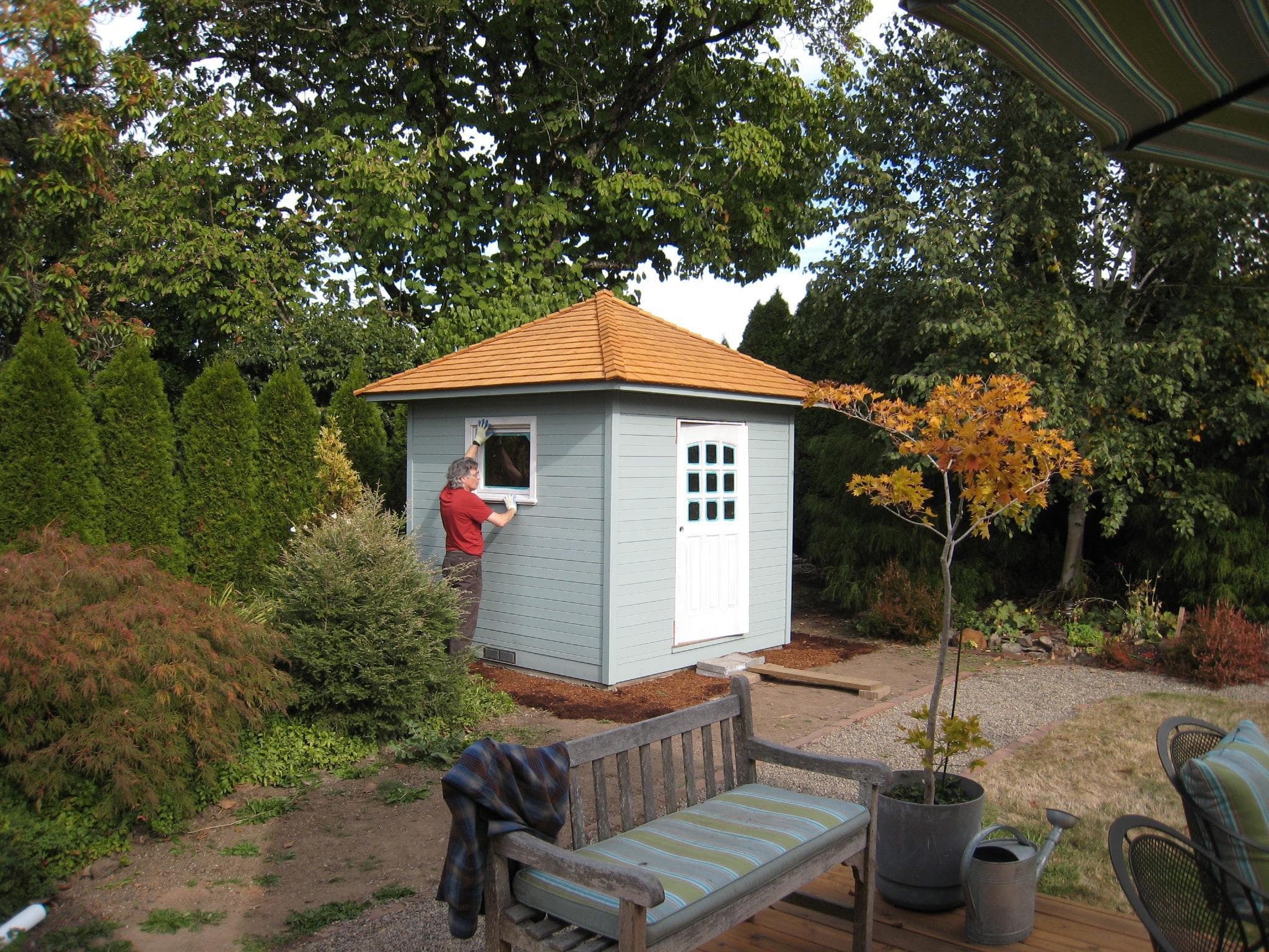 Sonoma 6x8 garden shed with workshop window in Houston Texas. ID number 124280-2