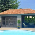 Sonoma 12x16 pool cabana with sliding double french doors in Ajax Ontario. ID number 191830-1