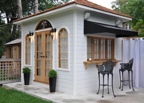 Sonoma 9x12 pool house with arch windows in Toronto Ontario. ID number 153188-1