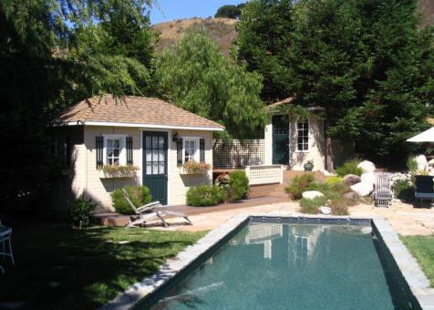 Sonoma 8x10 pool house with antique flower boxes in Salinas California. ID number 41638-2
