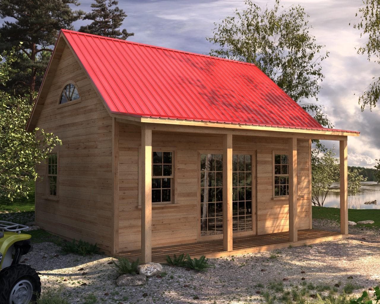 Invermere 16x20 cabin with arch window in Toronto Ontario. ID number 6821-1