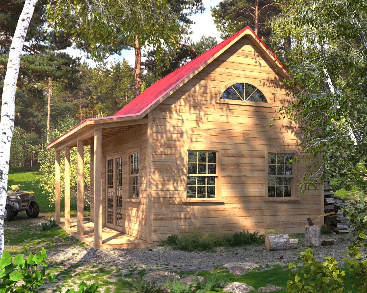 Invermere 16x20 cabin with arch window in Toronto Ontario. ID number 6821-2