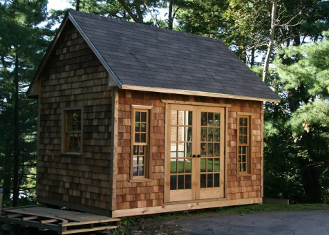 Cedar copper creek 10x14 garden shed with double doors in Manchester Massachusetts. ID number 197745