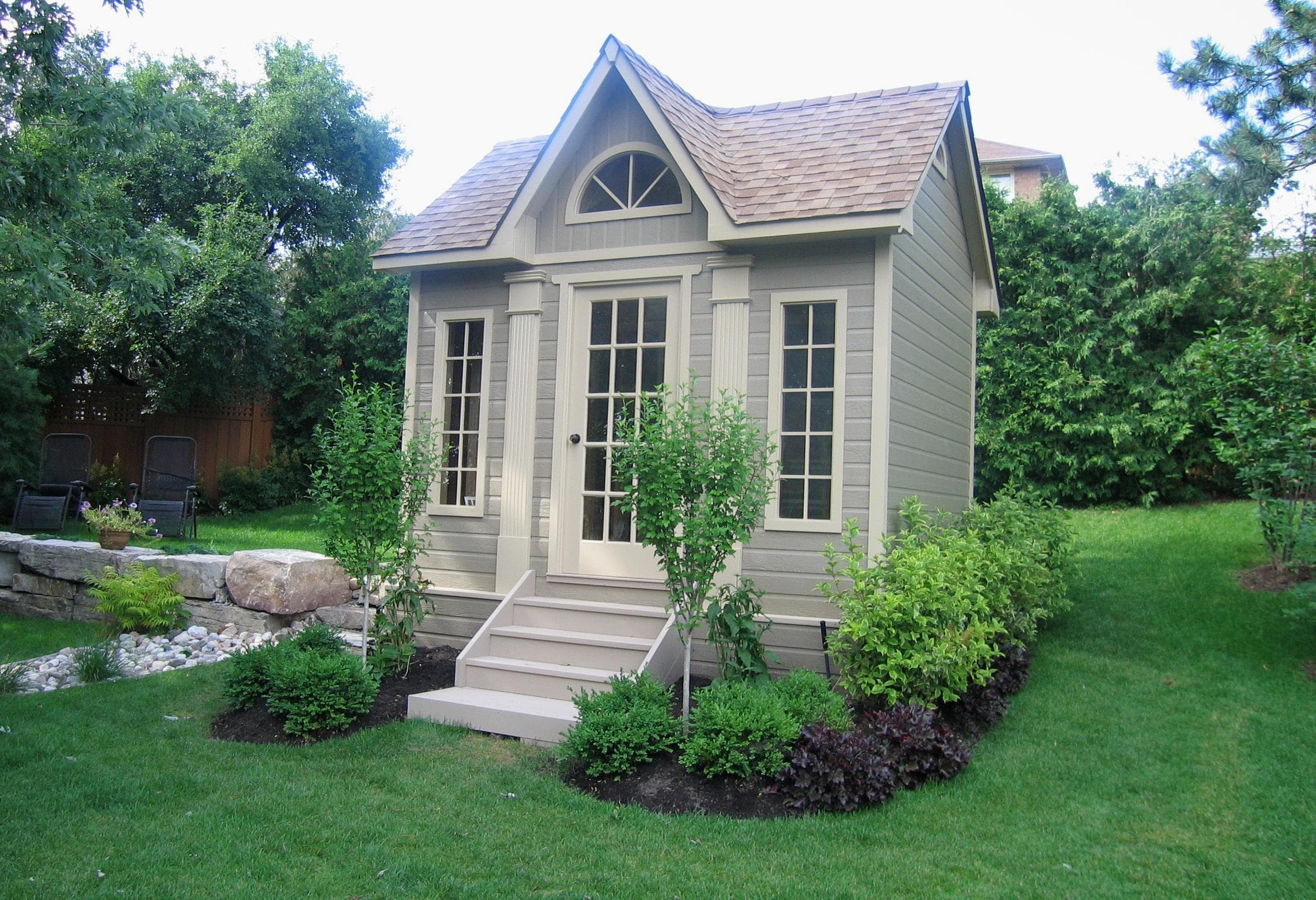 Copper Creek 8x12 pool house with sidelite window in Toronto Ontario. ID number 42348-2