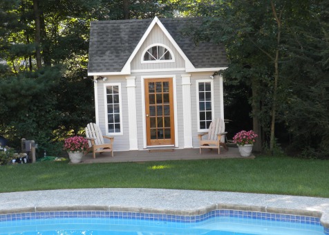 Copper Creek 12x12 pool houses with single door in Andover Massachusetts. ID number 205913-1