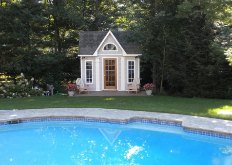 Copper Creek 12x12 pool houses with single door in Andover Massachusetts. ID number 205913-4