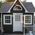 Copper Creek 10x12 workshop  with arch window in Woodside California. ID number 205909-2