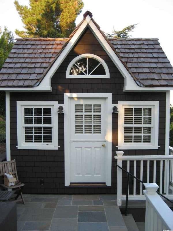 Copper Creek 10x12 workshop  with arch window in Woodside California. ID number 205909-2