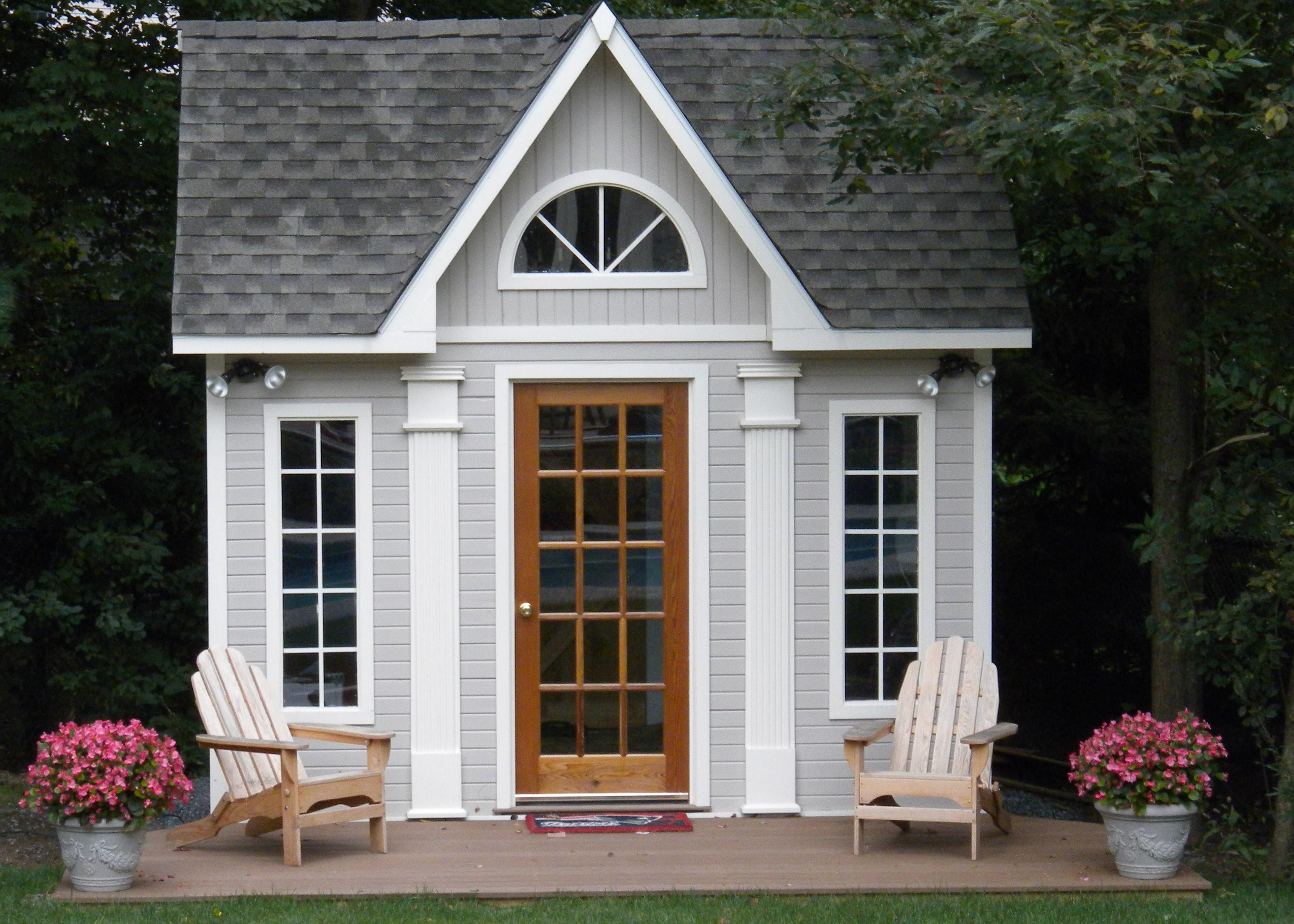 Copper Creek 10x12 workshop with arch window in Andover Massachusetts. ID number 206030-2