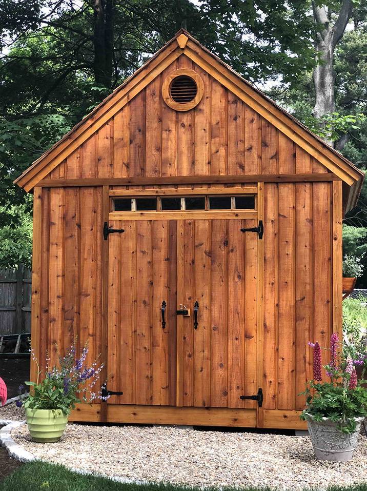 Front Right View of an 10' x 10' Telluride Beverly Massachusetts Garden Shed Kit 0 