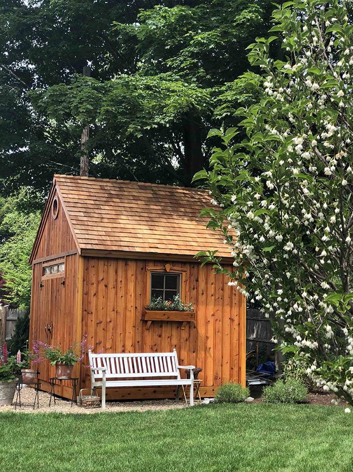 Front Right View of an 10' x 10' Telluride Beverly Massachusetts Garden Shed Kit 0 