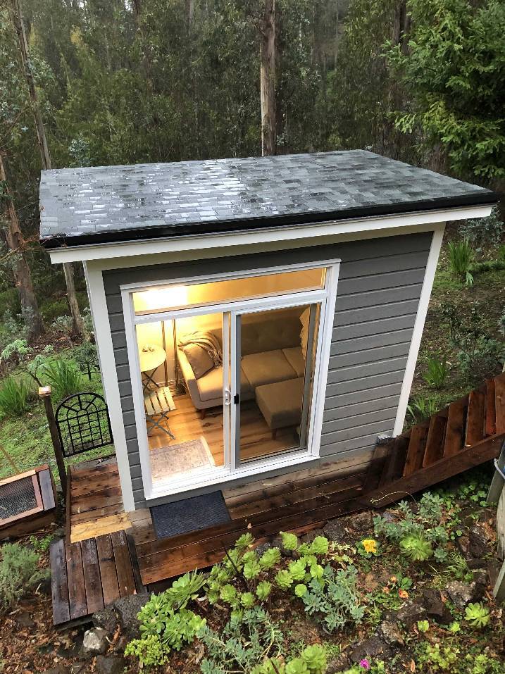 Front view of 6' x 10' Urban Home Studio a located in Half Moon Bay, California  – Summerwood Prod