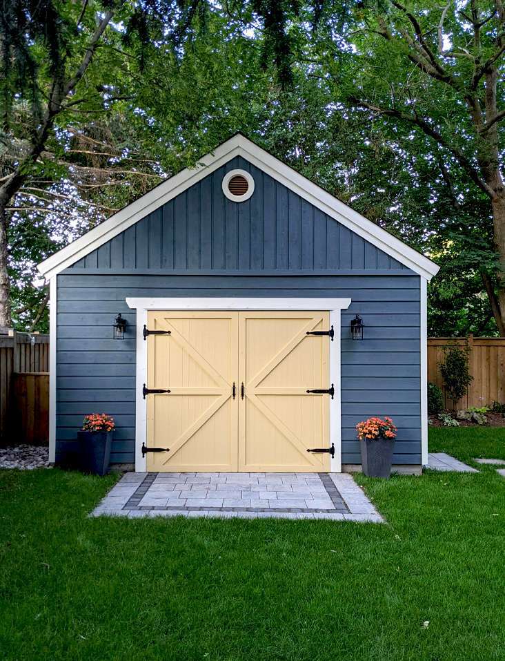 Front view of 16' x 22' Montcrest Garage located in Markham, Ontario – Summerwood Products