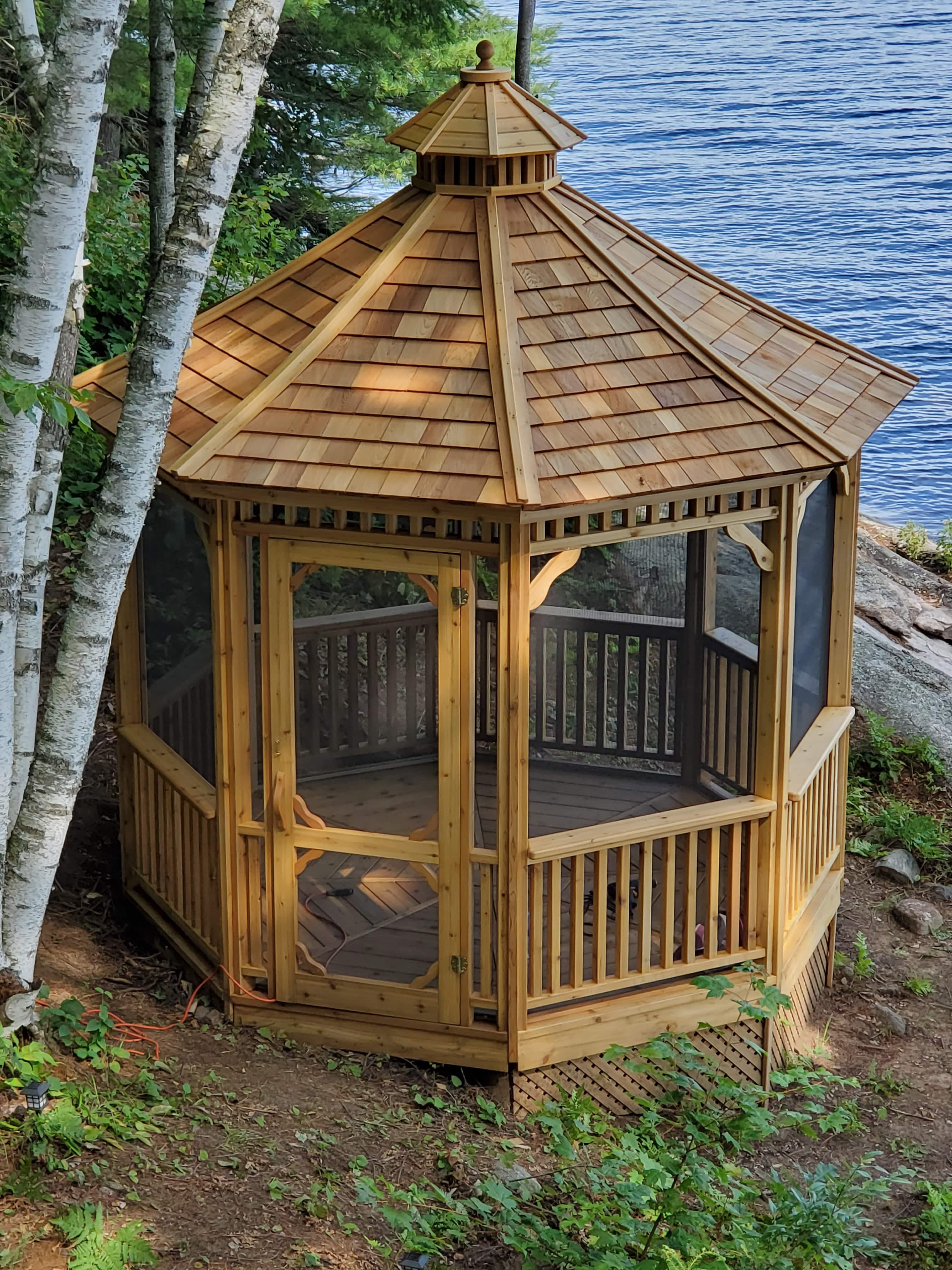 Overview of 10' Monterey Gazebo located in Kawartha, Ontario – Summerwood Products