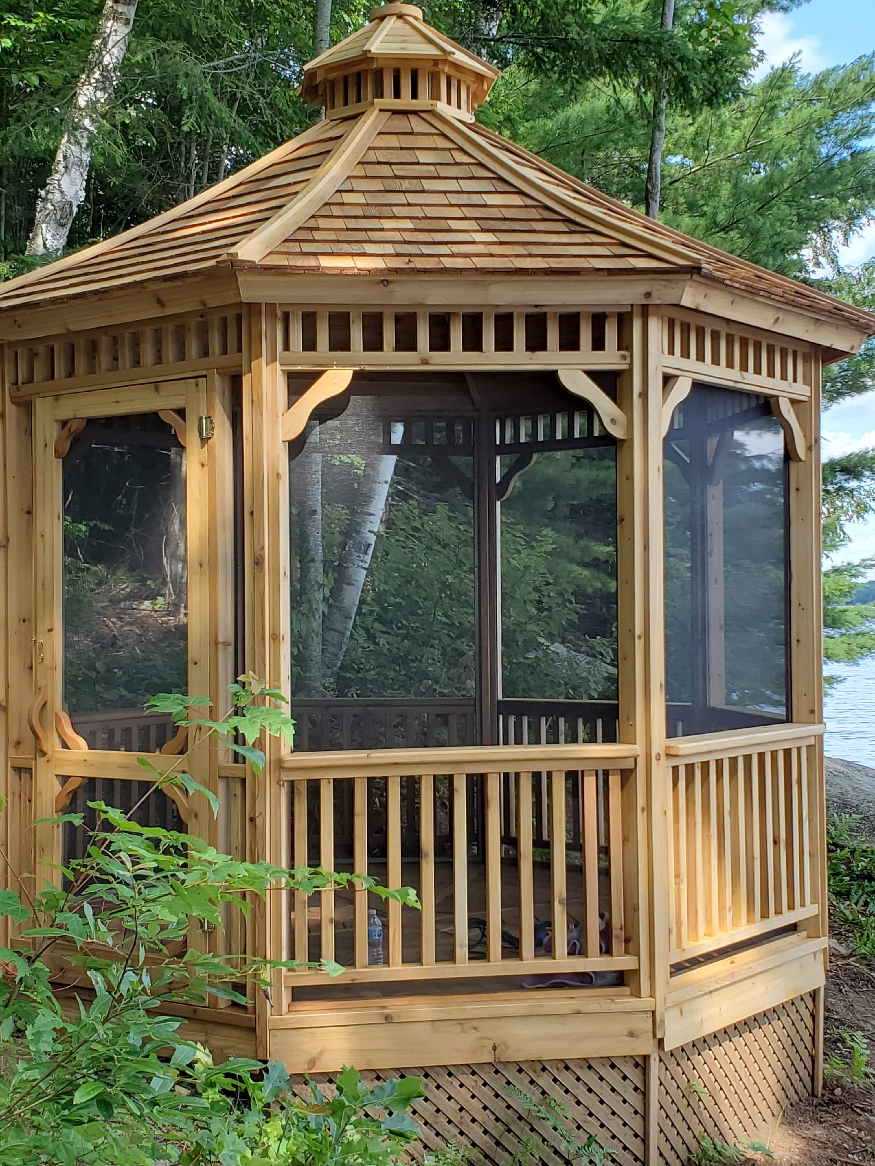 Front view of 10' Monterey Gazebo located in Kawartha, Ontario – Summerwood Products