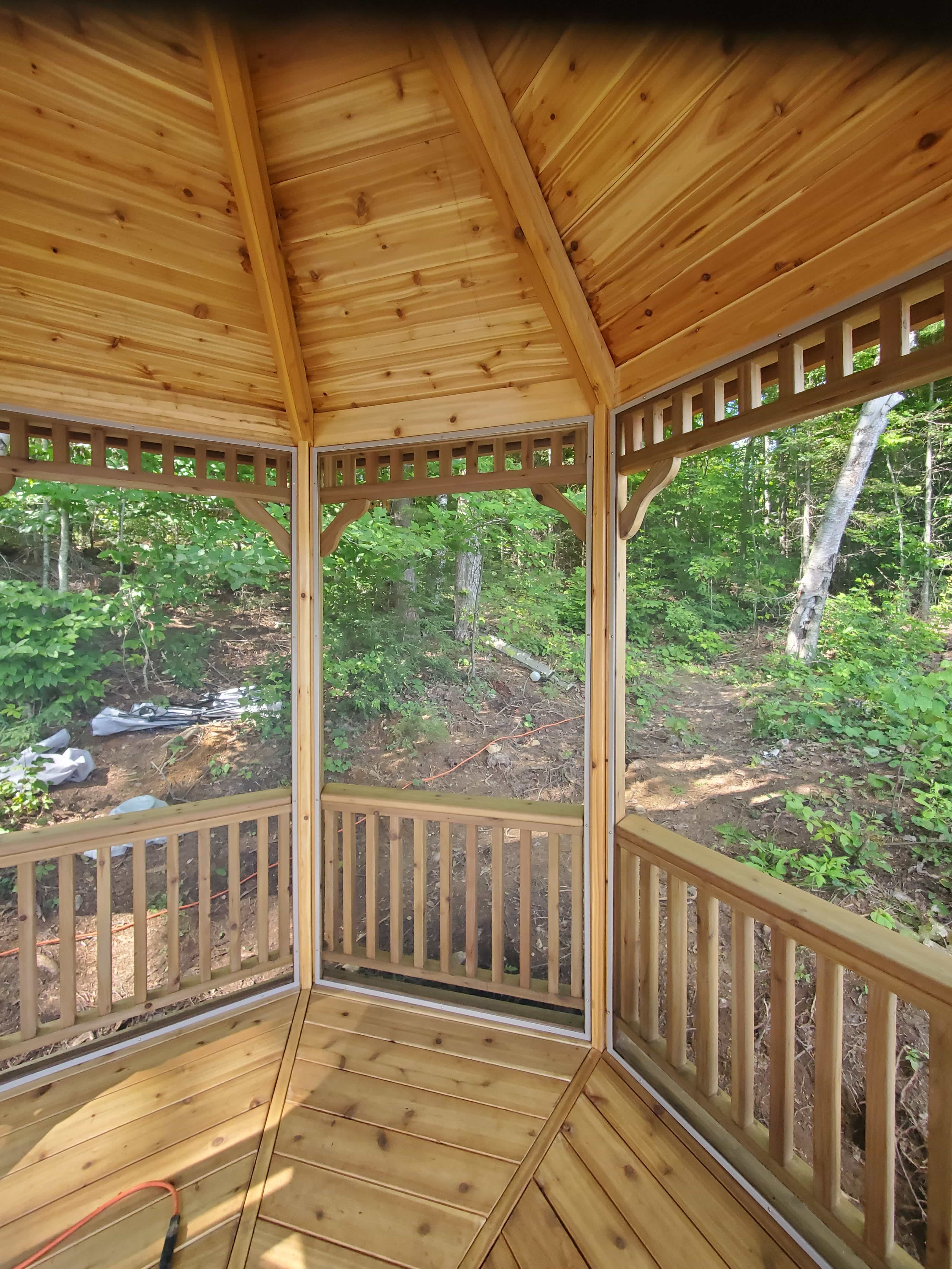 Interior view of 10' Monterey Gazebo located in Kawartha, Ontario – Summerwood Products