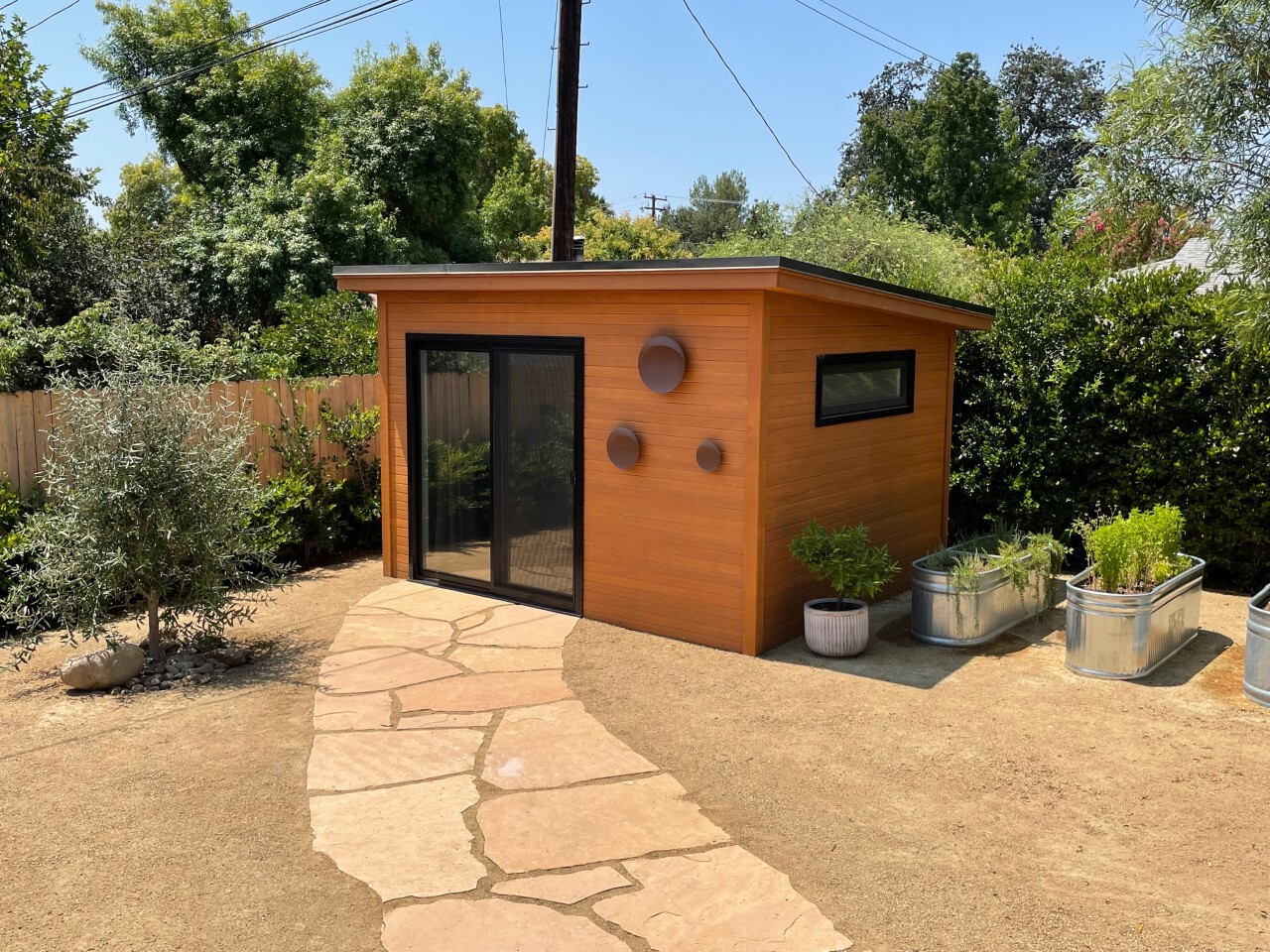Front view of 10' x 12' Urban Studio Home Studio located in Ojai, California – Summerwood Products