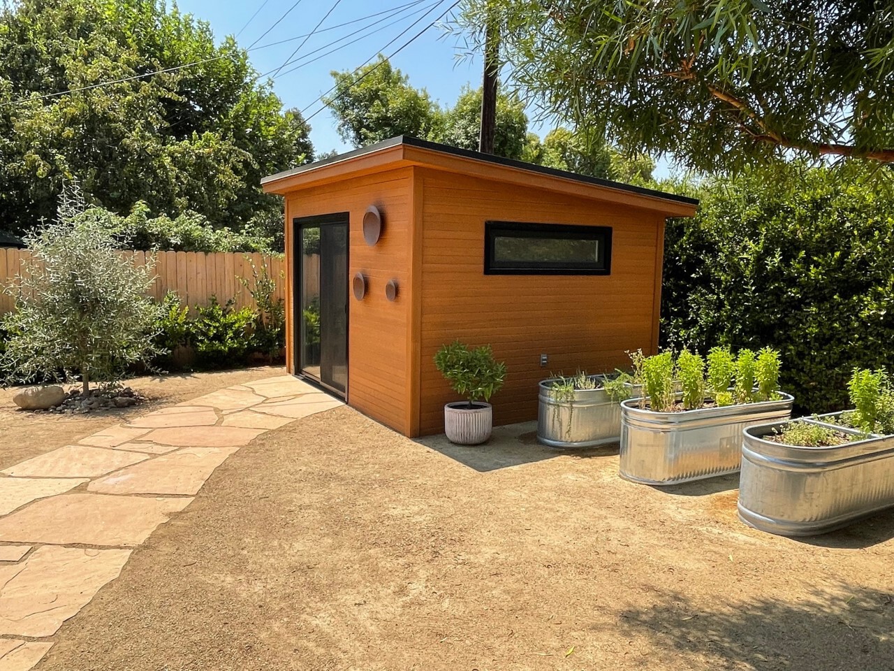 Front view of 10' x 12' Urban Studio Home Studio located in Ojai, California – Summerwood Products