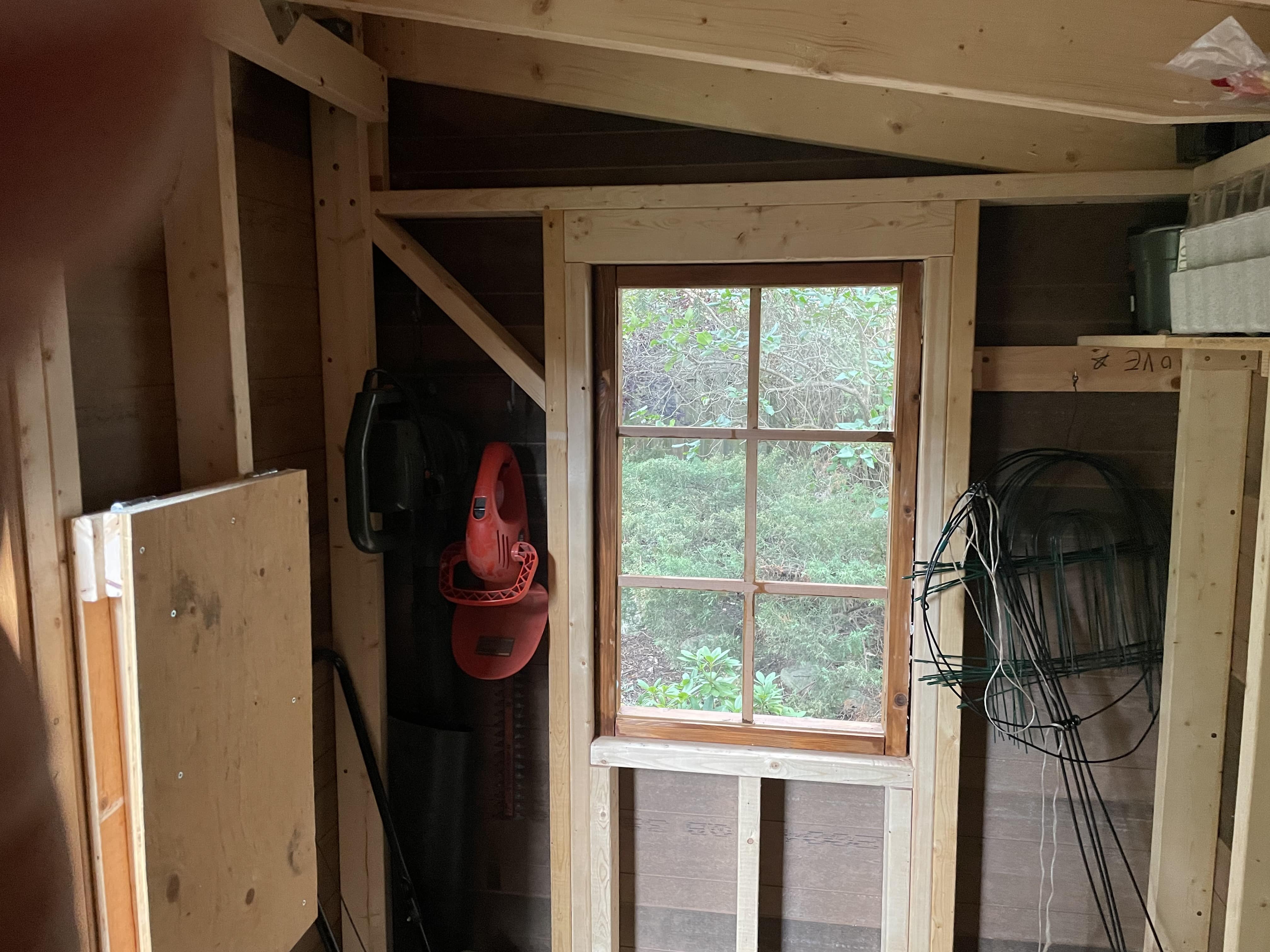 Interior view of 5' x 7' Sarawak Garden Shed located in Mississauga, Ontario – Summerwood Products