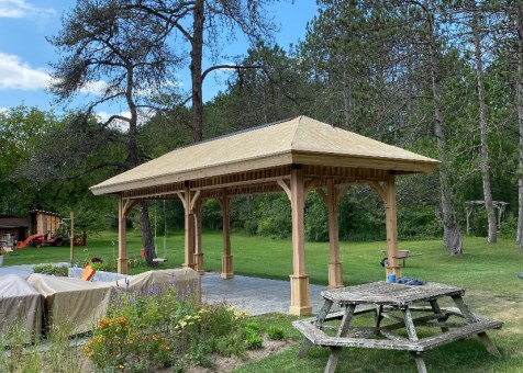Side view of 8' x 24’ Montpellier Gazebo located in Warkworth, Ontario – Summerwood Products