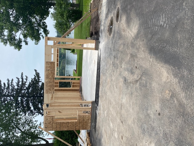 Construction view of 16’ x 24' Highlands Garage located in Picton, Ontario  – Summerwood Product
