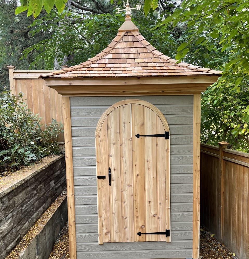 Front view of 6’ x 6' Melbourne Garden Shed located in Toronto, Ontario – Summerwood Products