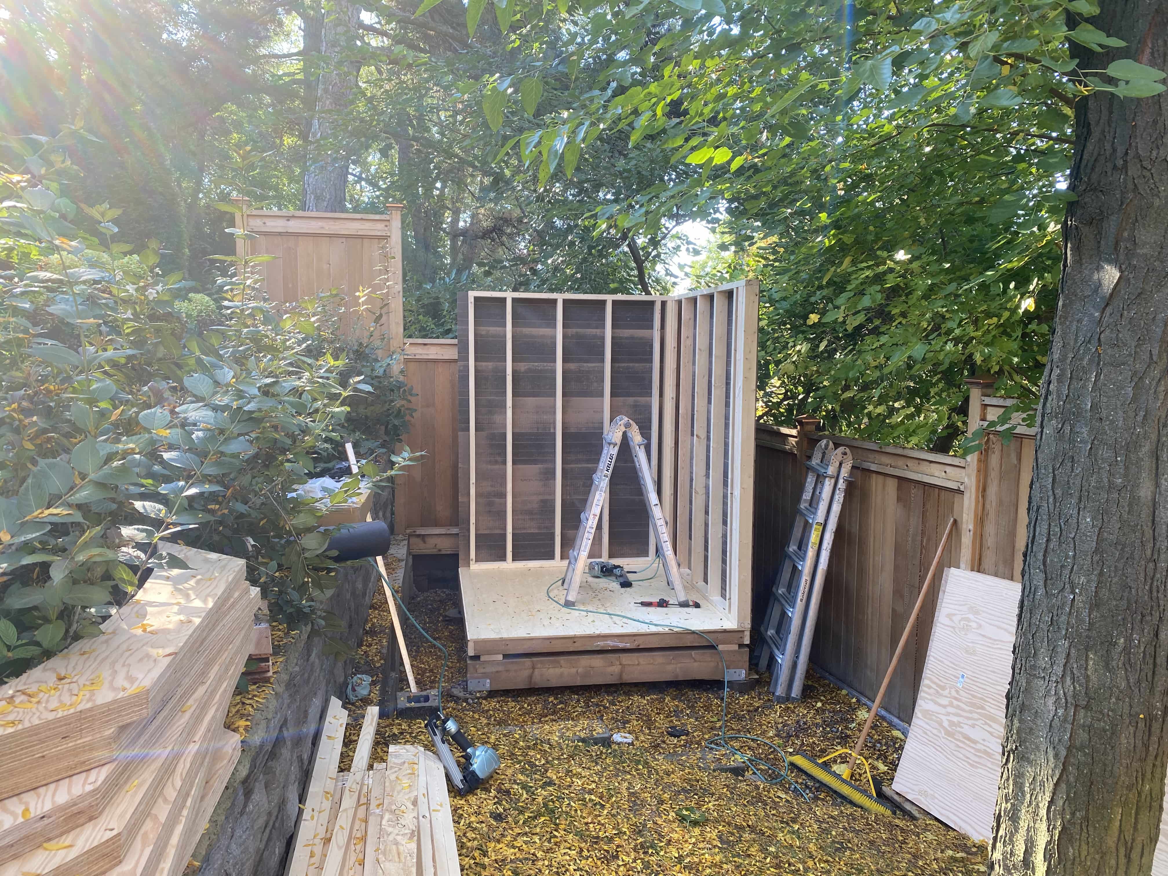 Construction view of 6’ x 6' Melbourne Garden Shed located in Toronto, Ontario – Summerwood Prod