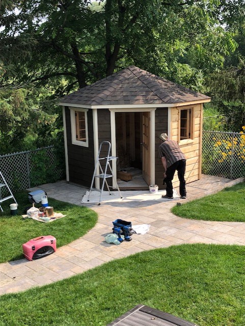 Front view of 8' Catalina Garden Shed located in Perth, Ontario – Summerwood Products