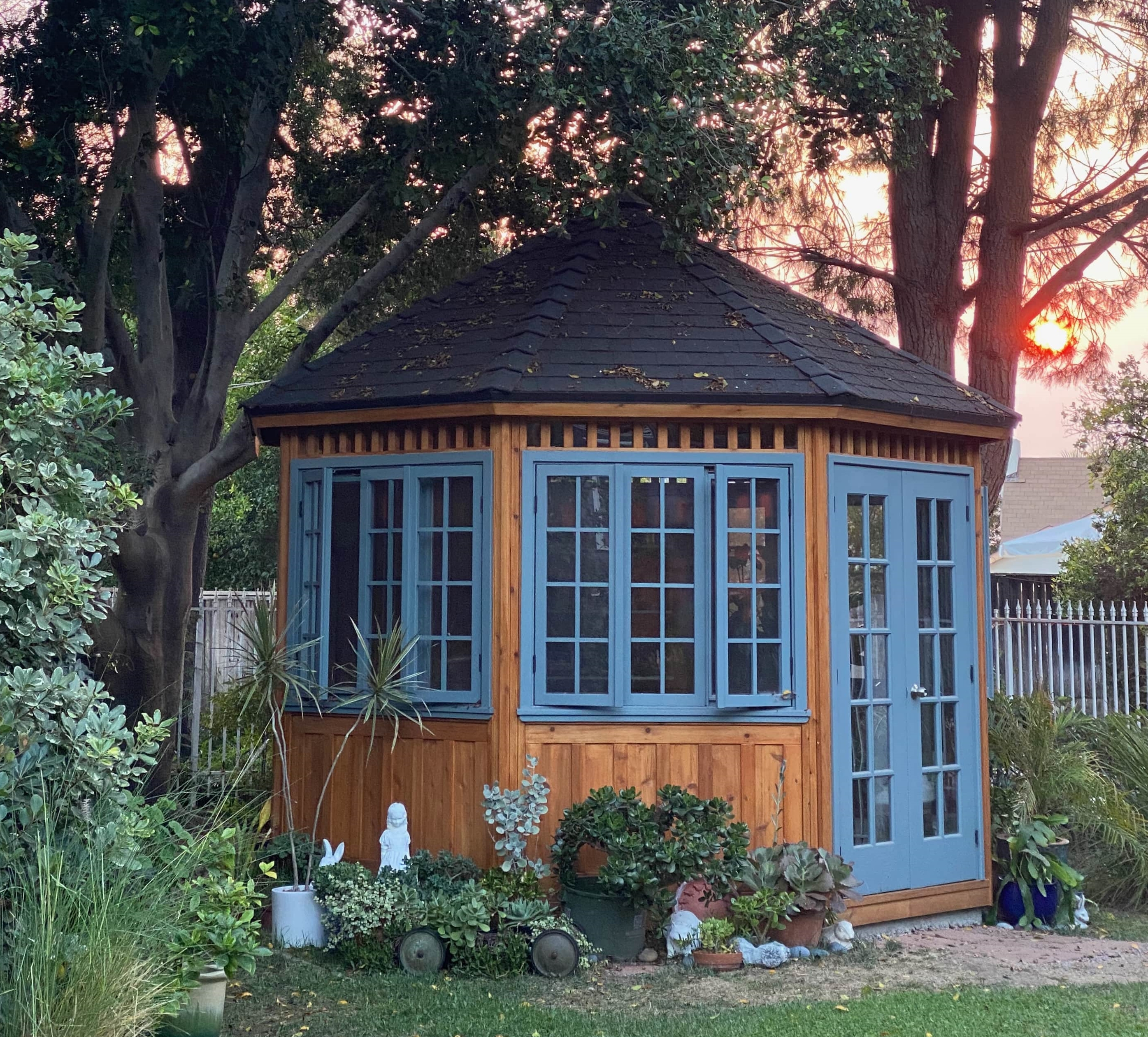 Side view of 12' San Cristobal Gazebo located in Glendale, California - Summerwood Products