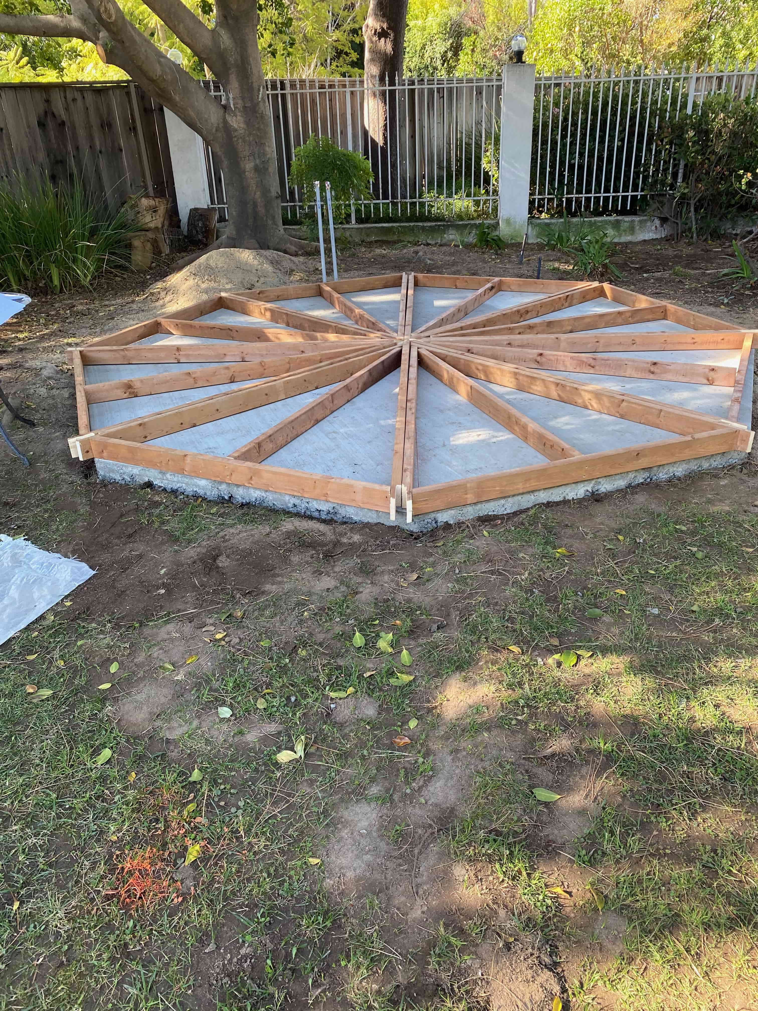 Construction view of 12' San Cristobal Gazebo located in Glendale, California - Summerwood Products